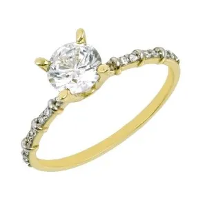 Χρυσό γυναικείο μονόπετρο δαχτυλίδι FL46524