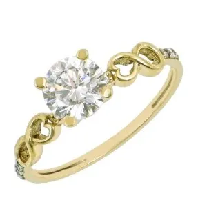 Χρυσό γυναικείο μονόπετρο δαχτυλίδι FL46525