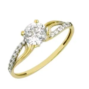 Χρυσό γυναικείο μονόπετρο δαχτυλίδι FL46526