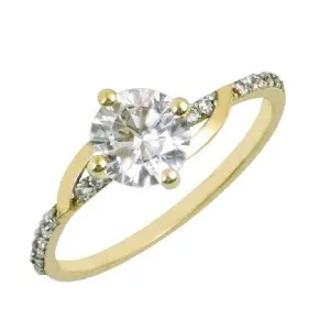 Χρυσό γυναικείο μονόπετρο δαχτυλίδι FL46527