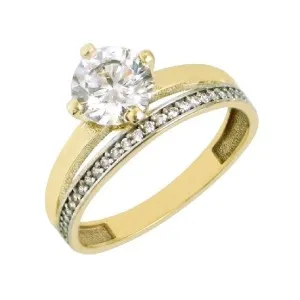 Χρυσό γυναικείο μονόπετρο δαχτυλίδι FL46549