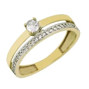 Χρυσό γυναικείο μονόπετρο δαχτυλίδι FL46550