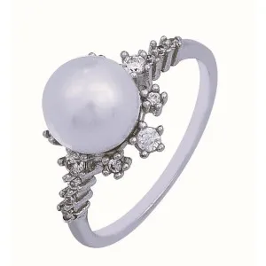 Λευκόχρυσο δαχτυλίδι με μαργαριτάρι FL28658