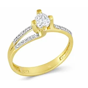 Χρυσό μονόπετρο δαχτυλίδι RN11038