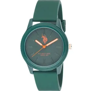 Ανδρικό ρολόι U. S. Polo Assn. USP7304GR Simon με πράσινο καντράν και πράσινο καουτσούκ λουράκι.