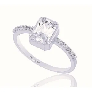 Λευκόχρυσο Δαχτυλίδι Μονόπετρο FaCadOro RI-000751