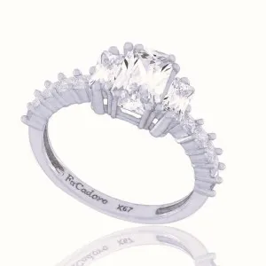 Λευκόχρυσο Δαχτυλίδι Μονόπετρο FaCadOro RI-000755