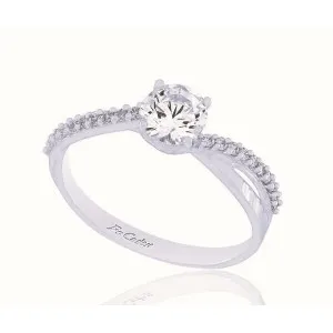 Λευκόχρυσο Δαχτυλίδι Μονόπετρο FaCadOro RI-000756