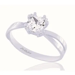 Λευκόχρυσο Δαχτυλίδι Μονόπετρο FaCadOro RI-000757