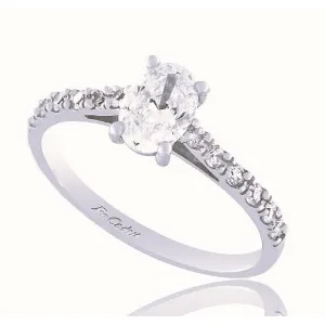 Λευκόχρυσο Δαχτυλίδι Μονόπετρο FaCadOro RI-000727.