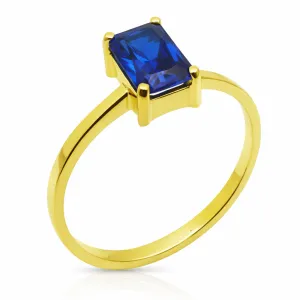 Χρυσό γυναικείο δαχτυλίδι με μπλε πέτρα R779