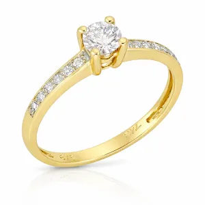 Xρυσό μονόπετρο δαχτυλίδι RN11035