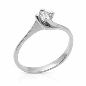 Δαχτυλίδι μονόπετρο λευκόχρυσο ROTL619