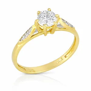 Χρυσό μονόπετρο δαχτυλίδι RN11039