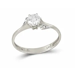 Λευκόχρυσο μονόπετρο δαχτυλίδι  RN11047L