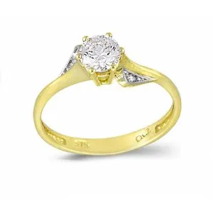 Χρυσό μονόπετρο δαχτυλίδι  RN11047