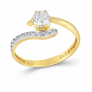 Χρυσό μονόπετρο δαχτυλίδι RN11048