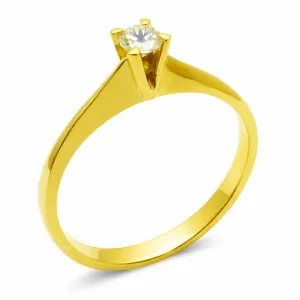 Χρυσό γυναικείο  δαχτυλίδι μονόπετρο   R557