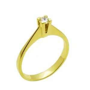 Χρυσό  γυναικείο μονόπετρο   δαχτυλίδι  R576