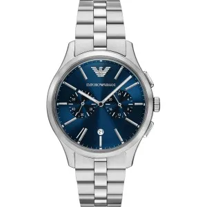 Ανδρικό ρολόι Emporio ARMANI AR11728 Dario Chronograph από ανοξείδωτο ατσάλι με μπλε καντράν και μπρασελέ.