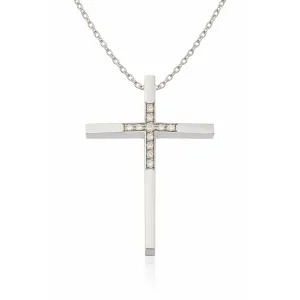 Σταυρός Facad'oro CR-521 Λευκόχρυσος 18καρατίων