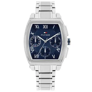 Ρολόι TOMMY HILFIGER 1710763 από ανοξείδωτο ατσάλι με μπλε καντράν και μπρασελέ.