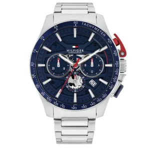 Ρολόι TOMMY HILFIGER 1792261 Bank από ανοξείδωτο ατσάλι με μπλε καντράν και μπρασελέ.