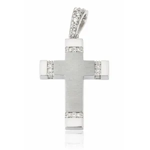 Σταυρός Λευκόχρυσος CR-000825WW Facad'oro 14καρατίων