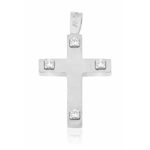 Σταυρός Λευκόχρυσος CR-000873W Facad'oro 14καρατίων