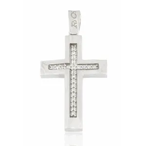 Σταυρός Λευκόχρυσος CR-000940W Facad'oro 14καρατίων