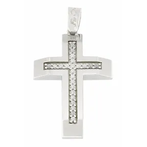 Σταυρός Λευκόχρυσος CR-000942W Facad'oro 14καρατίων