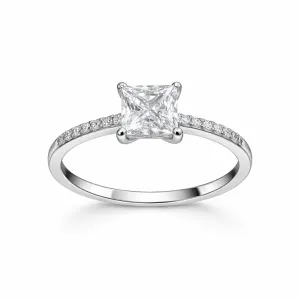 Λευκόχρυσο Μονόπετρο Δαχτυλίδι DXXR166 9 Καράτια