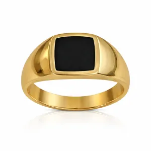 Χρυσό δαχτυλίδι 14 καρατίων DAXR035 Με Μαύρη Πέτρα