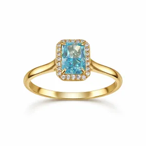 Xρυσο Mονόπετρο Δαχτυλίδι R1040 14 Καράτια Με Γαλάζια Πέτρα