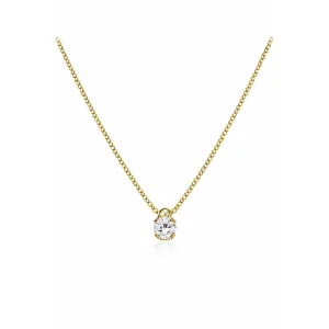 Γυναικείο χρυσό κολιέ  μονόπετρο NLT11018K