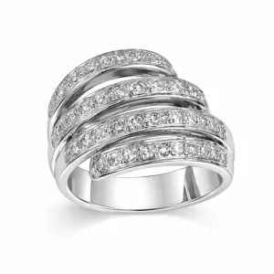 Λευκόχρυσο Δαχτυλίδι DZ633 14 Καράτια Με Πέτρες Ζιργκόν