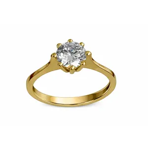 Χρυσό μονόπετρο δαχτυλίδι DXXR167 14 Καράτια
