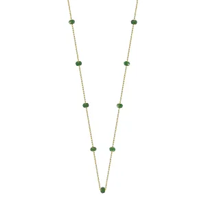Γυναικείο κολιέ χρυσό με γνήσια πράσινη πέτρα αβεντουρίνη KLXR113