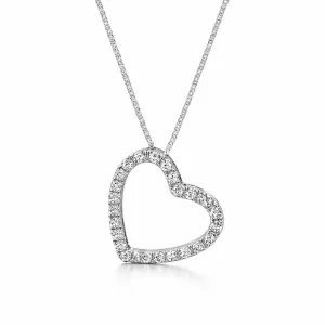 Λευκόχρυσο κολιέ KLN4 14 Καράτια Σε Σχήμα Καρδιά