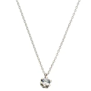 Λευκόχρυσο κολιέ μονοπετράκι KM264