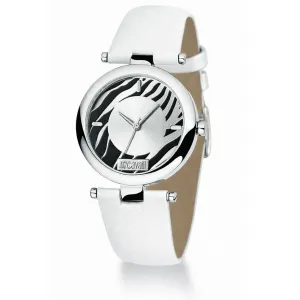 Γυναικείο Ρολόι JUST CAVALLI Just In Time R7251142615 Με Λευκό Λουράκι