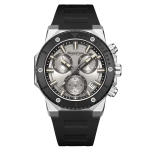 Ανδρικό ρολόι QUANTUM HNG1232.371 HUNTER με γκρι καντράν και μαύρο καουτσούκ λουράκι.