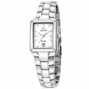 Γυναικείο ρολόι JAGUAR J295/1 από ανοξείδωτο ατσάλι με ασημί καντράν και ασημί μπρασελέ.