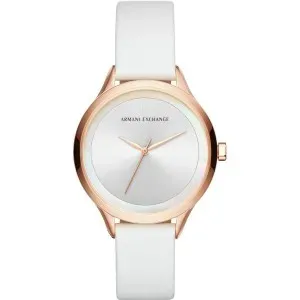Ρολόι ARMANI EXCHANGE AX5604 Γυναικείο με Λευκό Δερμάτινο Λουράκι