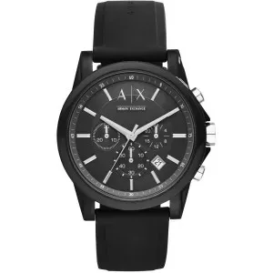 Ρολόι ARMANI EXCHANGE AX1326 Outerbanks με Χρονογράφο και με Μαύρο Καουτσούκ Λουράκι