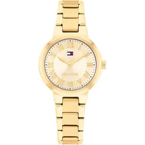 Ρολόι TOMMY HILFIGER 1782905 Becca από ανοξείδωτο ατσάλι με χρυσό καντράν και μπρασελέ.