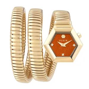 Ρολόι PHILIPP PLEIN PWZAA1226 SNAKE HEXAGON από ανοξείδωτο ατσάλι με κόκκινο καντράν και μπρασελέ.
