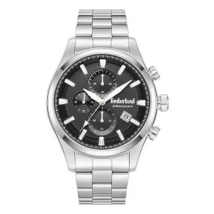 Ανδρικό ρολόι TIMBERLAND TDWGI0109303 Ashmont από ανοξείδωτο ατσάλι με μαύρο καντράν και ασημί μπρασελέ.