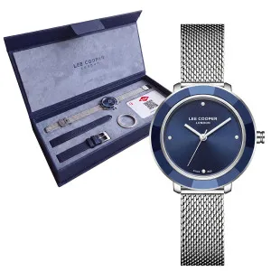 Γυναικείο ρολόι LEE COOPER LC08421.370 με μπλε καντράν και μπρασελέ.