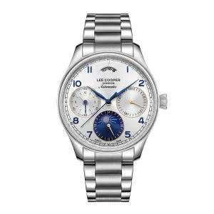 Ανδρικό ρολόι LEE COOPER LC08442.330 Automatic με λευκό καντράν και μπρασελέ.